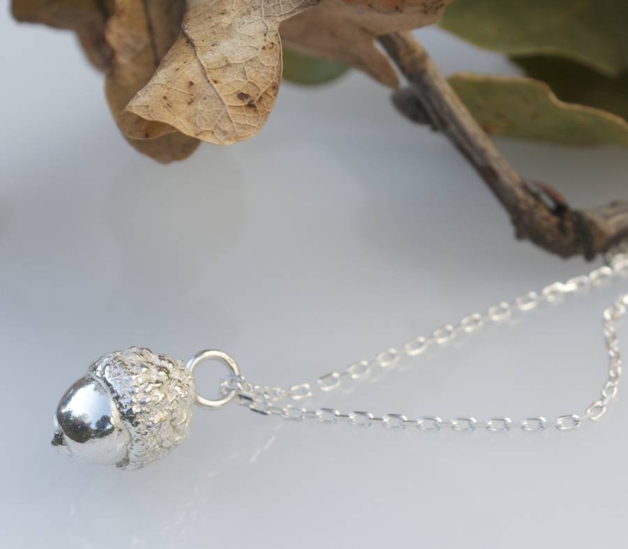 Sterling Silver Woodland Acorn Necklace By Caroline Brook ...