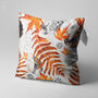 Cushion Cover With Abstract Orange Dry Leaves Pattern, thumbnail 2 of 7