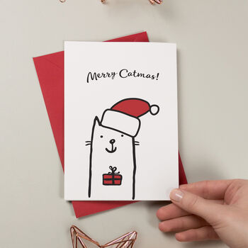 Merry Catmas Christmas Cards Single And Packs Available, 4 of 6