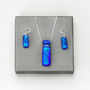 Sapphire Blue Fused Glass Jewellery Set, thumbnail 10 of 10