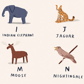 The Animal Alphabet Personalised Print, 3 of 7