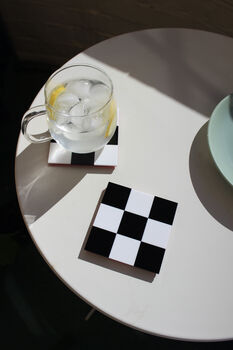 Cute Checkerboard Coaster Set Of Two, 8 of 12