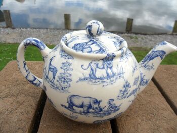 Two Cup Teapot In Blue Safari Design, 8 of 12