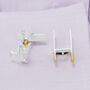 Rugby Cufflinks In Silver And 18ct Gold, thumbnail 3 of 3