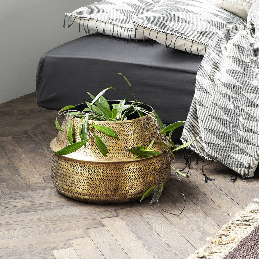 brass rattan effect planter by ella james