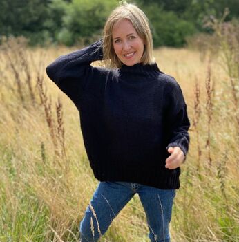The Coco Wool And Organic Cotton Sweater In Black, 4 of 4