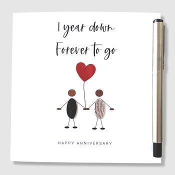 1st Wedding Anniversary Card Paper Anniversary, 6 of 7