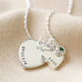 Personalised 40th Birthday Heart Birthstone Necklace, thumbnail 7 of 12