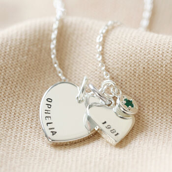 Personalised 40th Birthday Heart Birthstone Necklace, 7 of 12