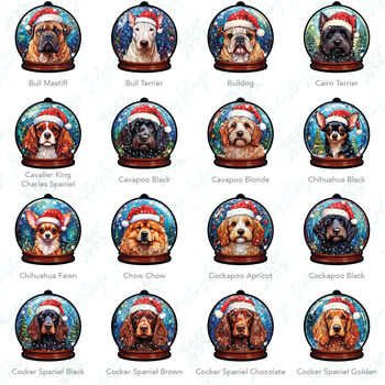 Dog Snow Globe Tree Decoration, 4 of 8