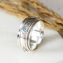 Trikona Peace Swiss Blue Topaz Silver Spinning Ring, thumbnail 1 of 4