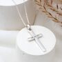 Personalised Sterling Silver Small Cross Necklace, thumbnail 1 of 2