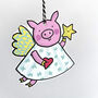 Pigs Might Fly Christmas Tree Decoration Card, thumbnail 2 of 3