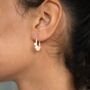 Sterling Silver Pearl Mini Hoop Earrings, thumbnail 2 of 7