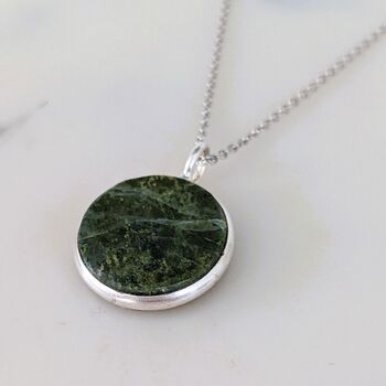 The Circle Peridot August Birthstone Necklace, Silver, 3 of 8