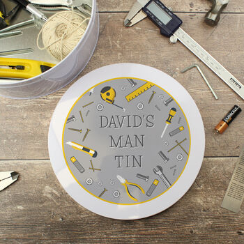 Personalised Bits And Bobs Metal Man Tin Gift For Him, 3 of 4