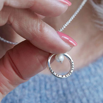 Personalised Pearl And Circle Necklace, 6 of 12