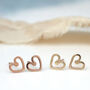 Tiny 9ct Gold Earrings. Heart Studs, thumbnail 2 of 12