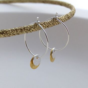 Gold Plated / Sterling Silver Double Disc Hoop Earrings, 7 of 7