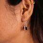 Gold And Silver Plated Dangle Safety Pin Earrings, thumbnail 3 of 9