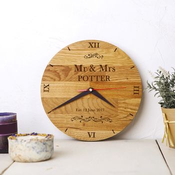 Personalised Handcrafted Wooden Clock, 2 of 3