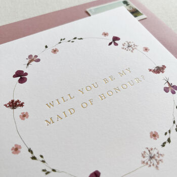 Edith Floral Maid Of Honour Card, 2 of 3