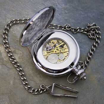 Personalised Silver Plated Dual Side Pocket Watch, 3 of 9