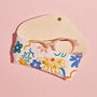 Personalised Leather Glasses Case Playful Floral Print, thumbnail 2 of 6