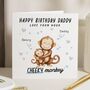 Personalised Daddy Birthday Card From Little Monkey, thumbnail 1 of 7