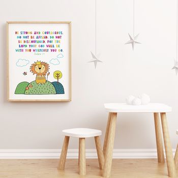 Be Strong And Courageous Bright Kids Print, 3 of 4