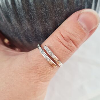 Sterling Silver Bark Wrap Ring, 6 of 8