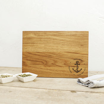 Anchor Personalised Oak Chopping Serving Board, 2 of 3