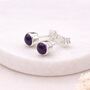 Sterling Silver Amethyst Stud Earrings – 6mm, thumbnail 1 of 9