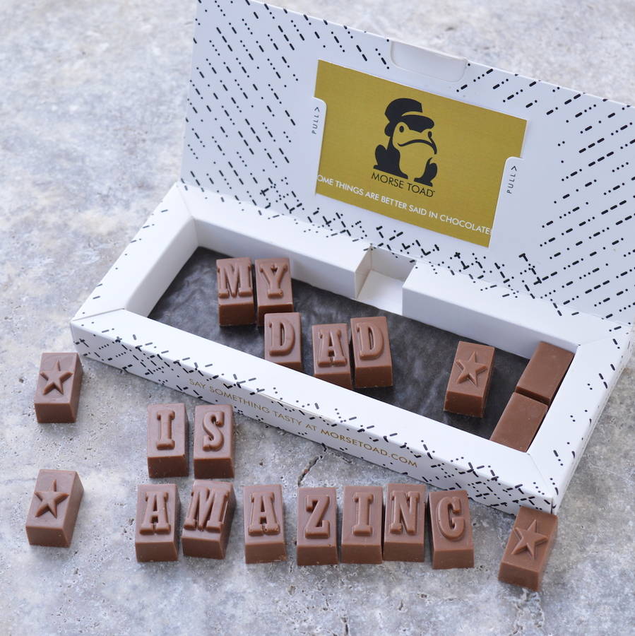 chocolate message for dad by morse toad chocolate messaging ...