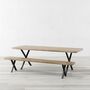 Battersea Brown Dining Table And X Shaped Legs, thumbnail 6 of 6