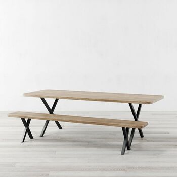 Battersea Brown Dining Table And X Shaped Legs, 6 of 6