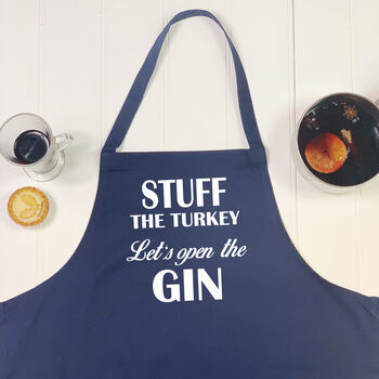 Stuff The Turkey Let's Open The Gin Christmas Apron, 3 of 4