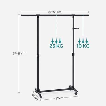 Clothes Rack Garment Clothes Rail With Extendable Bar, 10 of 10
