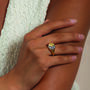 18 K Gold Plated Vermeil Signet Ring With Cz Stones, thumbnail 4 of 7