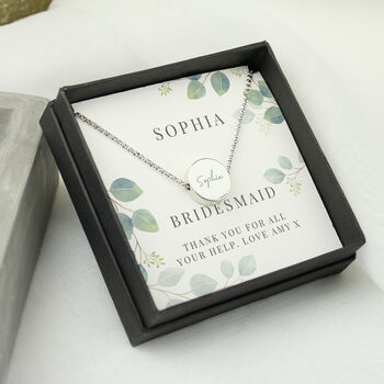 Personalised Wedding Thank You Botanical Necklace, 2 of 3