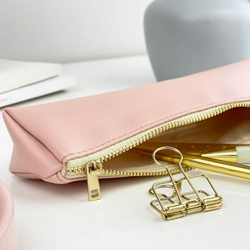 Blush Pink Leather Pencil Case, 9 of 10