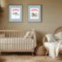 Set Of Two Babar Family Weekend Nursery Art Prints, thumbnail 2 of 6