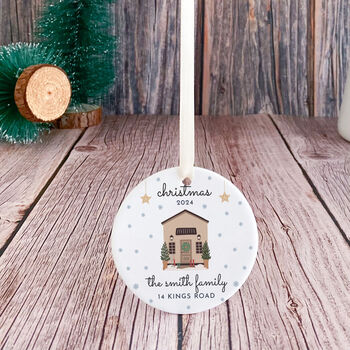 Personalised Christmas Ornament With Family Name And Address, 6 of 7