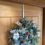 Traditional Silver Metal Christmas Wreath Door Hanger, thumbnail 4 of 5