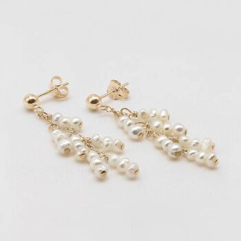 Delilah Small Bridal Pearl Cluster Earrings, 3 of 3