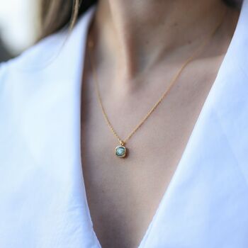 Brooklyn Gemstone And Yellow Gold Plated Necklace, 3 of 7