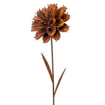 Handcrafted Rusted Metal Flower Stake, 2 of 2