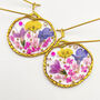 Earrings With Lavender And Pink Flowers, thumbnail 1 of 10