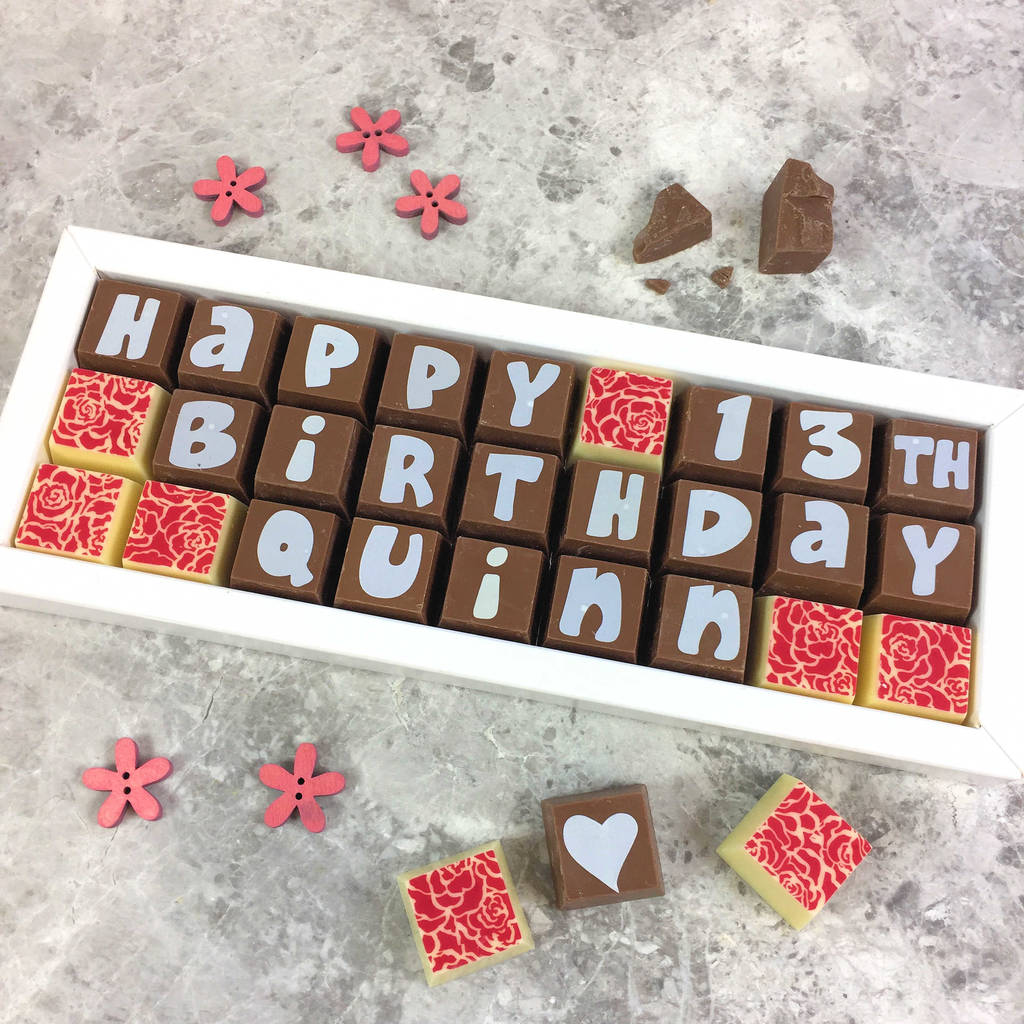 Personalised Birthday Chocolate Gift Box By Chocolate By Cocoapod 