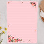 A5 Pink Letter Writing Paper With Pink Florals, thumbnail 1 of 4